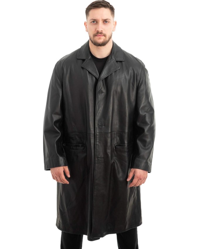 Γνήσιο Ανδρικό Δερμάτινο Παλτό - Z571