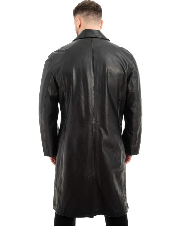 Γνήσιο Ανδρικό Δερμάτινο Παλτό - Z571