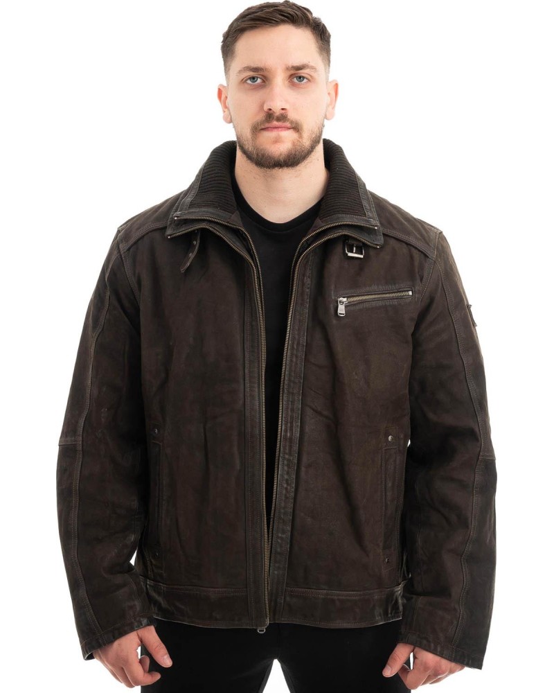  Γνήσιο Ανδρικό Δερμάτινο Μπουφάν - Z572