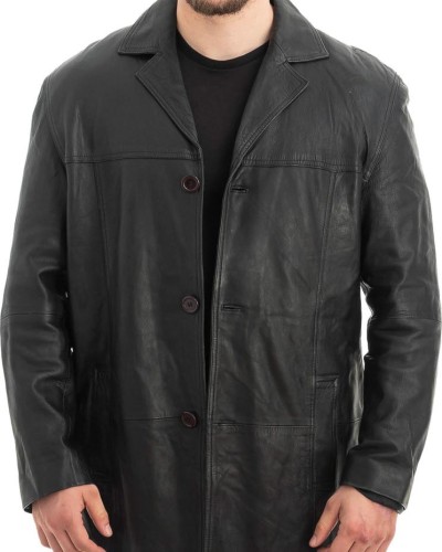 Γνήσιο Ανδρικό Δερμάτινο Παλτό - Z575
