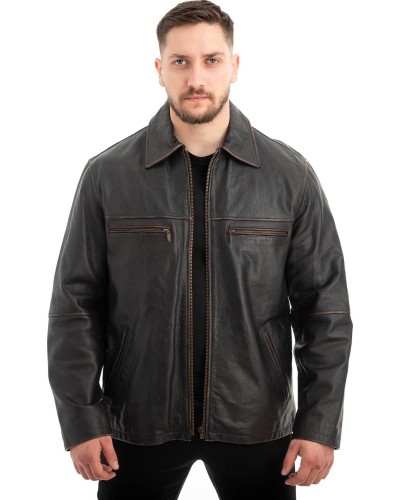  Γνήσιο Ανδρικό Δερμάτινο Μπουφάν - Z582