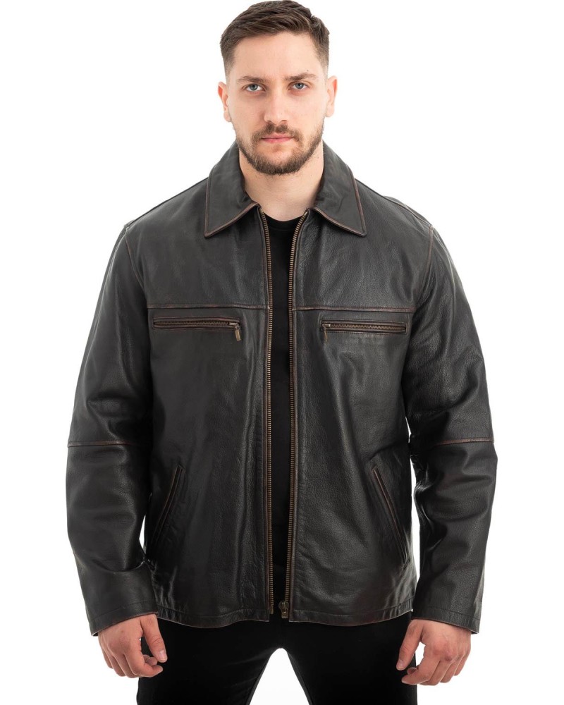  Γνήσιο Ανδρικό Δερμάτινο Μπουφάν - Z582
