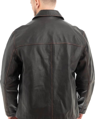  Γνήσιο Ανδρικό Δερμάτινο Μπουφάν - Z582