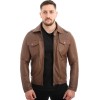  Γνήσιο Ανδρικό Δερμάτινο Μπουφάν - Z586