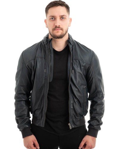  Γνήσιο Ανδρικό Δερμάτινο Μπουφάν - Z591