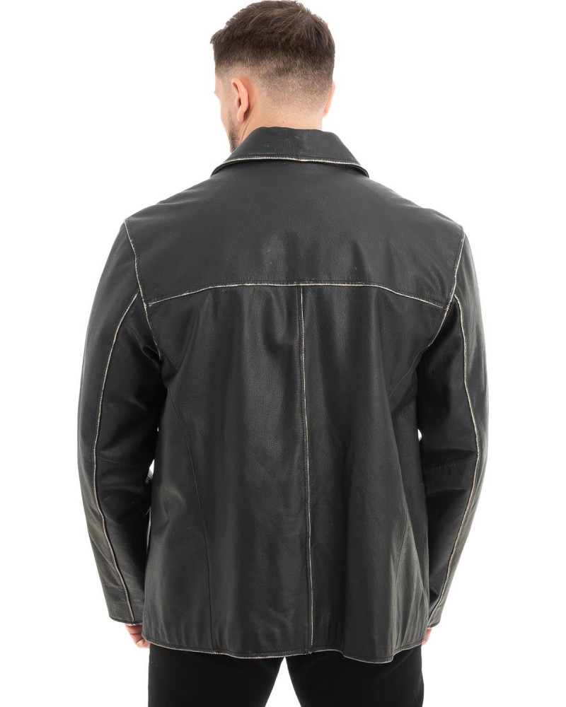  Γνήσιο Ανδρικό Δερμάτινο Μπουφάν - Z595