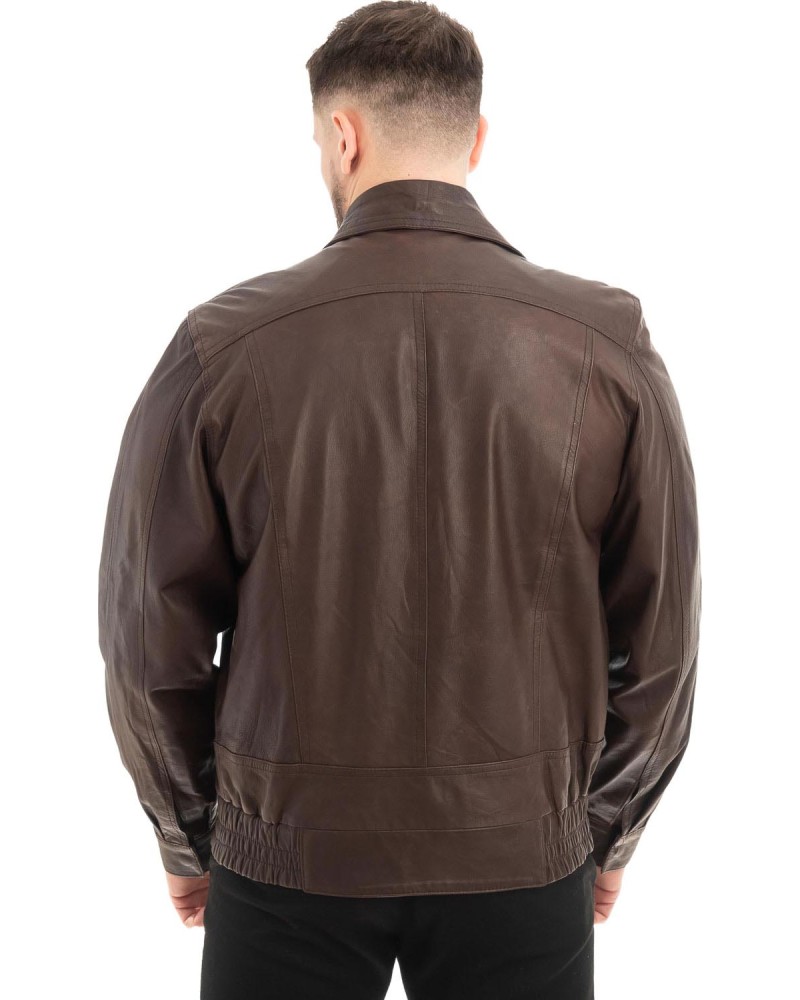  Γνήσιο Ανδρικό Δερμάτινο Μπουφάν - Z596