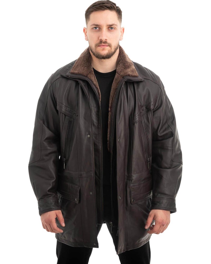  Γνήσιο Ανδρικό Δερμάτινο Μπουφάν - Z608