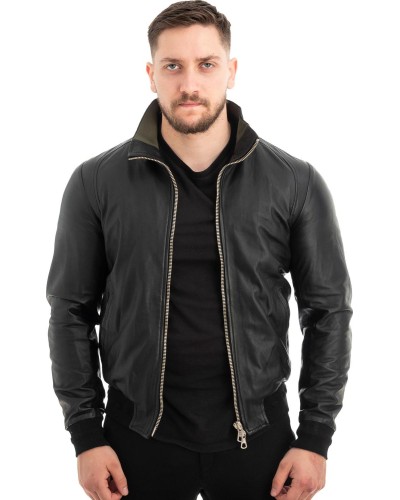  Γνήσιο Ανδρικό Δερμάτινο Μπουφάν - Z611