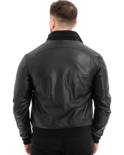  Γνήσιο Ανδρικό Δερμάτινο Μπουφάν - Z611