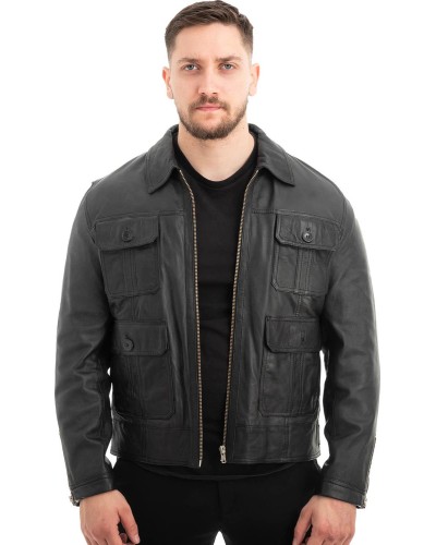  Γνήσιο Ανδρικό Δερμάτινο Μπουφάν - Z612