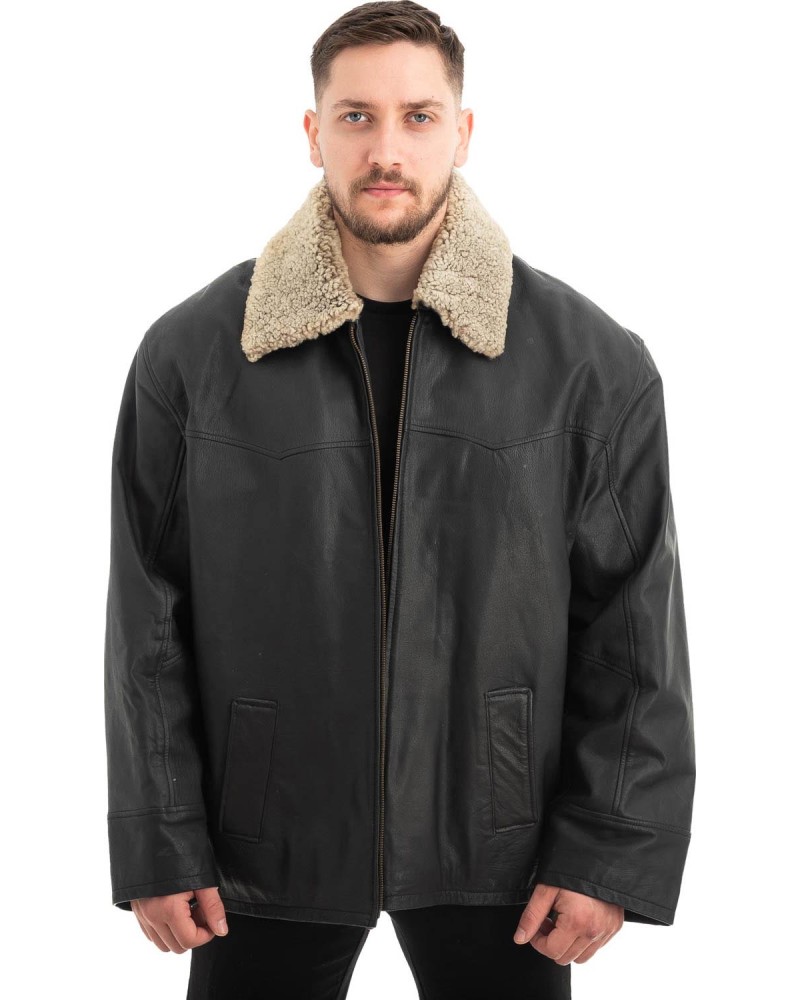  Γνήσιο Ανδρικό Δερμάτινο Μπουφάν - Z619