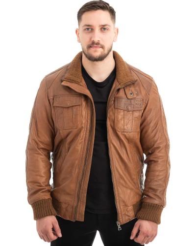  Γνήσιο Ανδρικό Δερμάτινο Μπουφάν - Z620