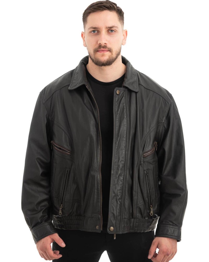  Γνήσιο Ανδρικό Δερμάτινο Μπουφάν - Z621