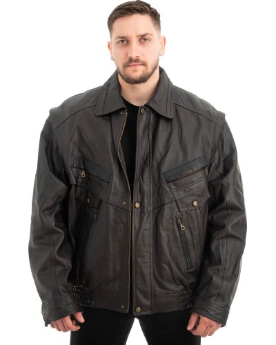  Γνήσιο Ανδρικό Δερμάτινο Μπουφάν - Z622