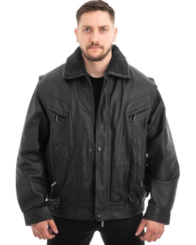  Γνήσιο Ανδρικό Δερμάτινο Μπουφάν - Z624