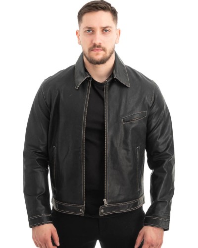  Γνήσιο Ανδρικό Δερμάτινο Μπουφάν - Z625