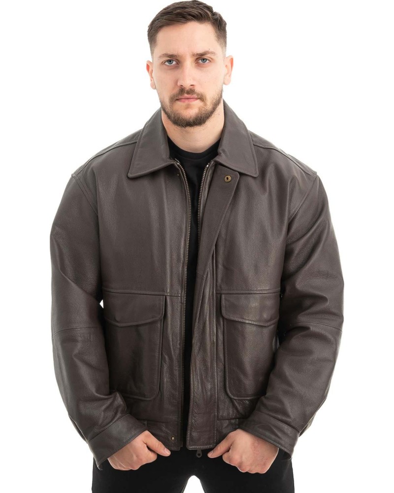  Γνήσιο Ανδρικό Δερμάτινο Μπουφάν - Z633