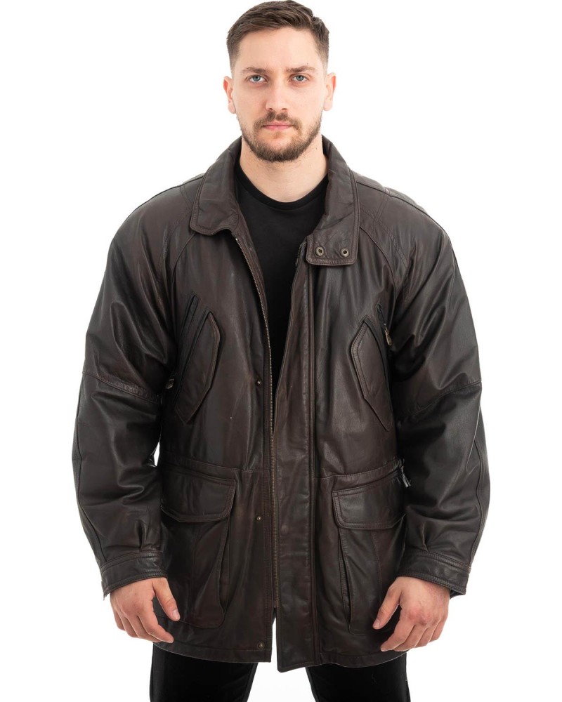  Γνήσιο Ανδρικό Δερμάτινο Μπουφάν - Z637