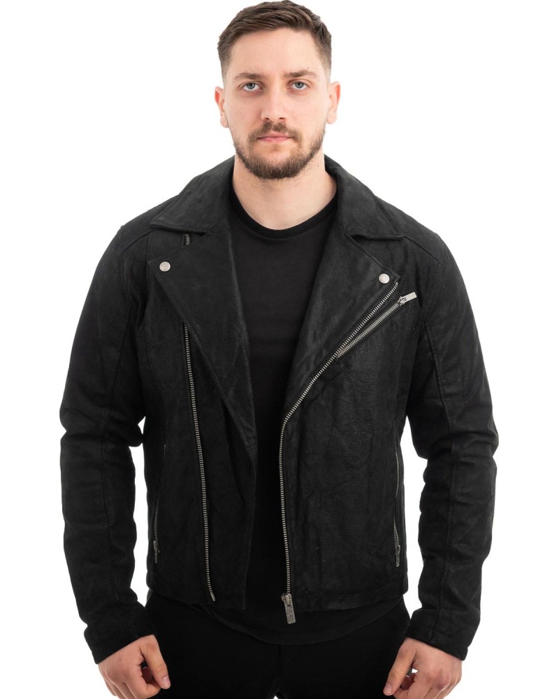  Γνήσιο Ανδρικό Δερμάτινο Μπουφάν - Z658