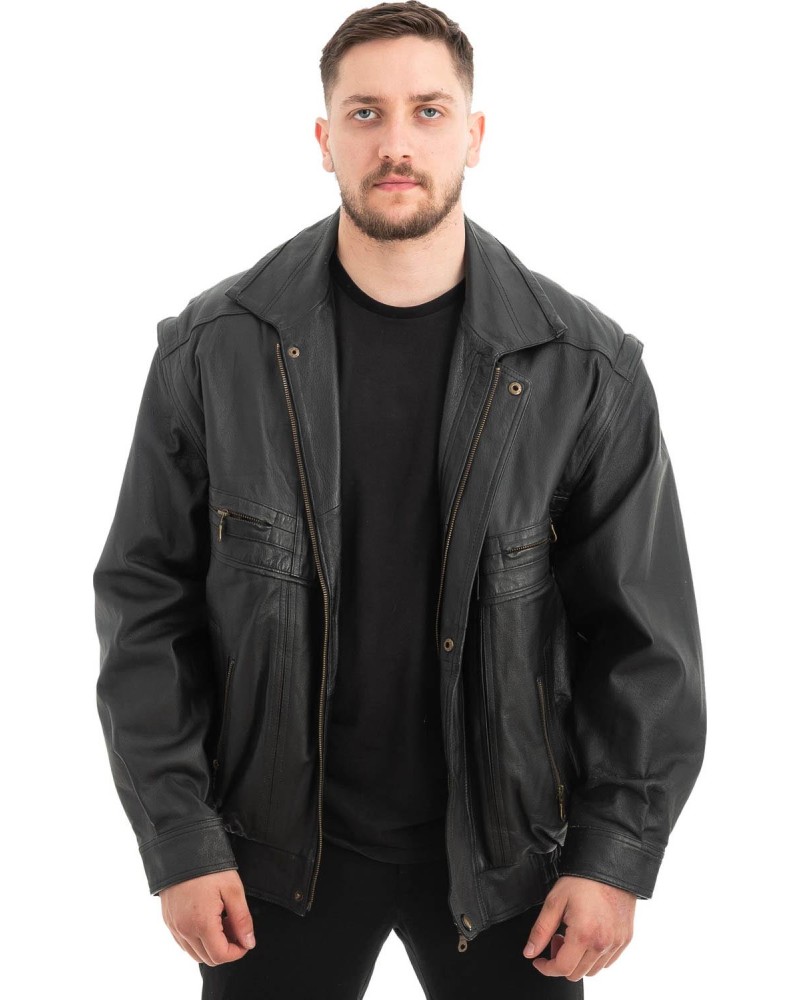  Γνήσιο Ανδρικό Δερμάτινο Μπουφάν - Z664