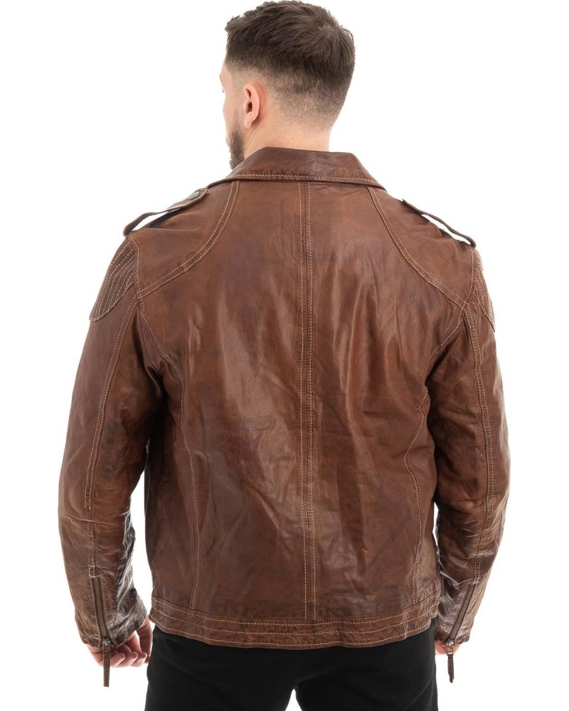  Γνήσιο Ανδρικό Δερμάτινο Μπουφάν - Z668