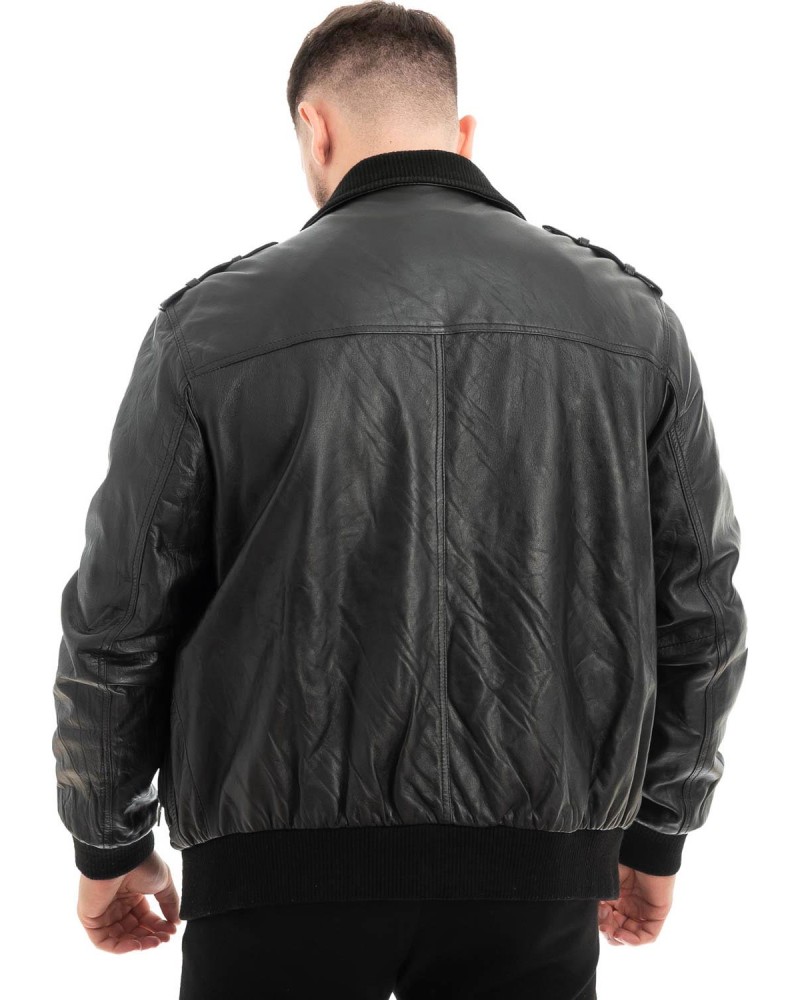  Γνήσιο Ανδρικό Δερμάτινο Μπουφάν - Z672