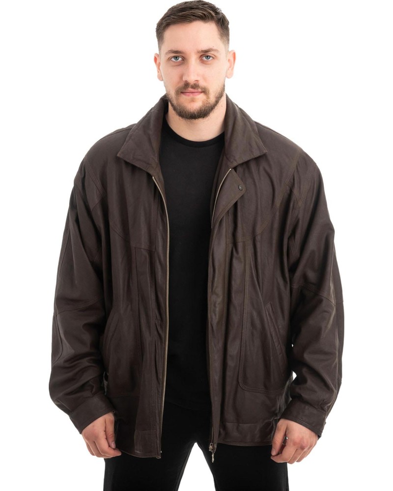  Γνήσιο Ανδρικό Δερμάτινο Μπουφάν - Z677