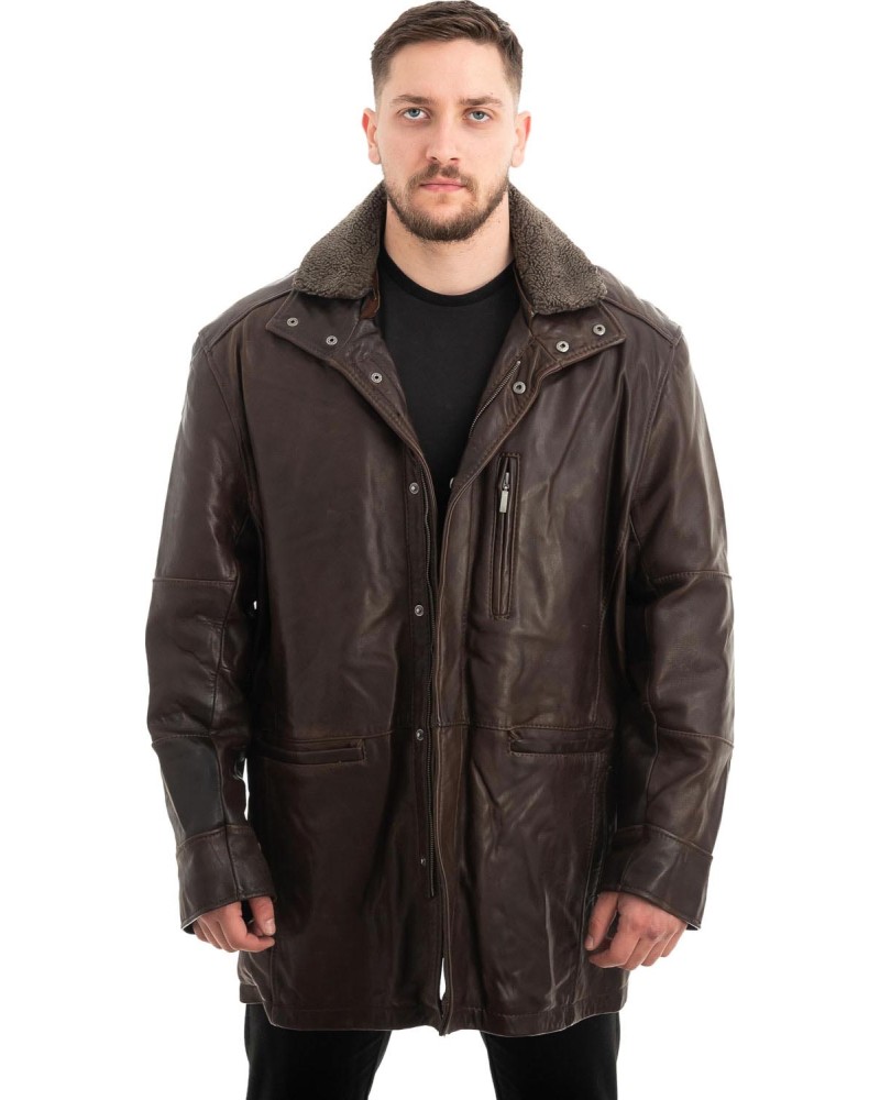  Γνήσιο Ανδρικό Δερμάτινο Μπουφάν - Z684