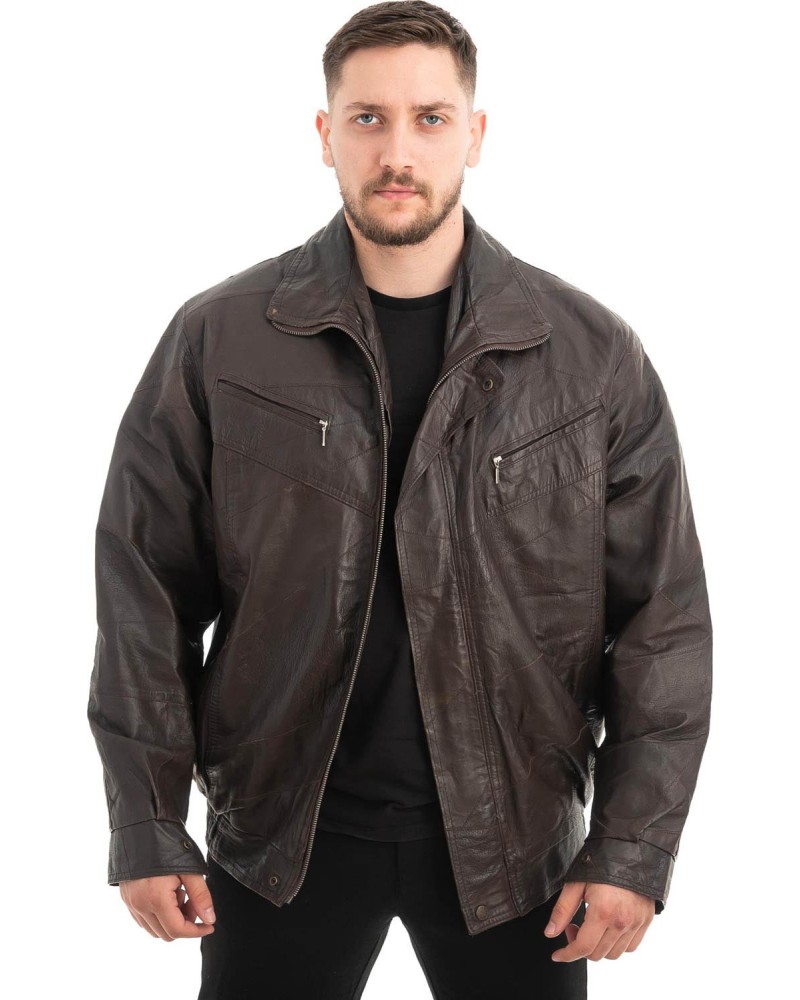  Γνήσιο Ανδρικό Δερμάτινο Μπουφάν - Z689