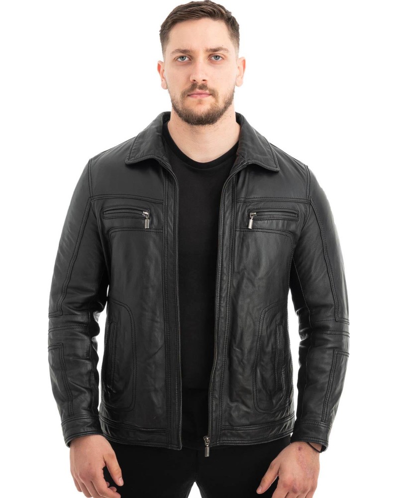  Γνήσιο Ανδρικό Δερμάτινο Μπουφάν - Z691