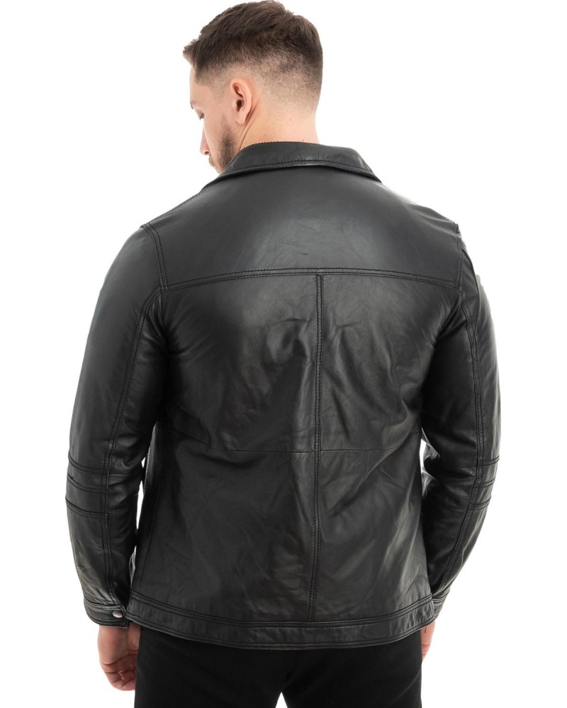  Γνήσιο Ανδρικό Δερμάτινο Μπουφάν - Z691