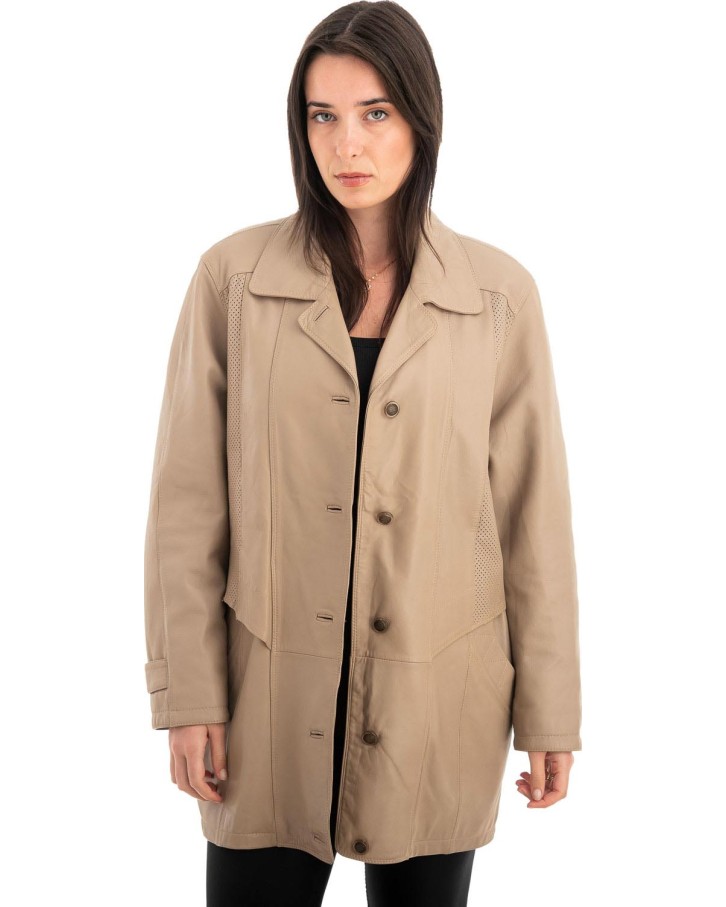 Γνήσιο Γυναικέιο Δερμάτινο Μπουφάν - Z695