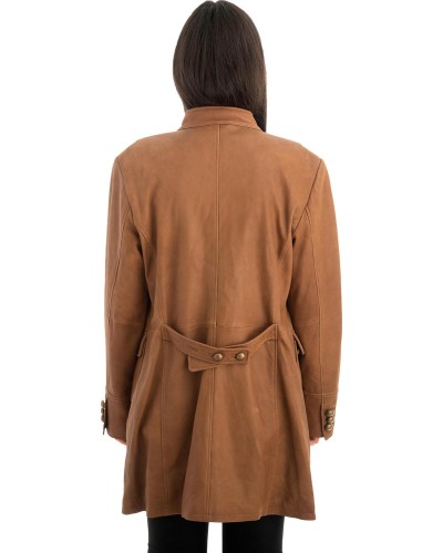 Γνήσιο Γυναικέιο Δερμάτινο Παλτό - Z696