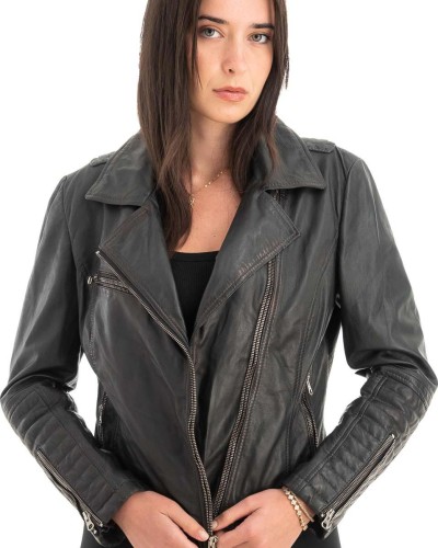 Γνήσιο Γυναικέιο Δερμάτινο Μπουφάν - Z699