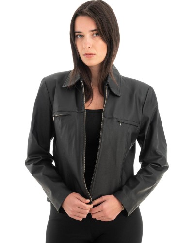 Γνήσιο Γυναικέιο Δερμάτινο Μπουφάν - Z700