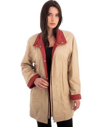 Γνήσιο Γυναικέιο Δερμάτινο Μπουφάν - Z703