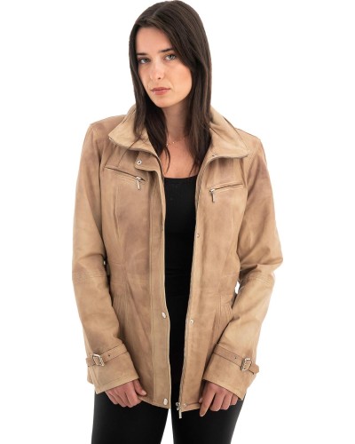 Γνήσιο Γυναικέιο Δερμάτινο Μπουφάν - Z704