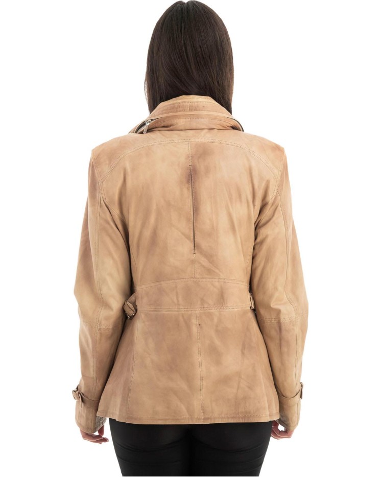 Γνήσιο Γυναικέιο Δερμάτινο Μπουφάν - Z704