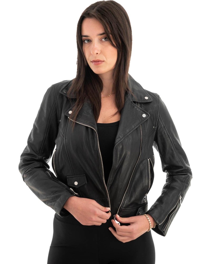 Γνήσιο Γυναικέιο Δερμάτινο Μπουφάν - Z709