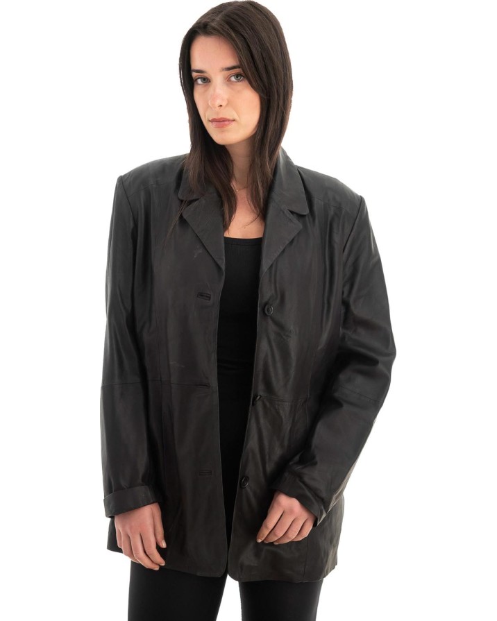 Γνήσιο Γυναικέιο Δερμάτινο Σακάκι - Z713