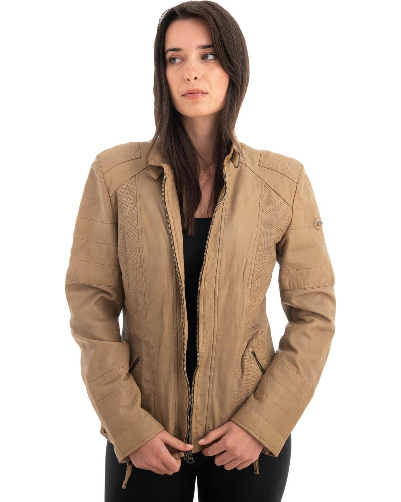 Γνήσιο Γυναικέιο Δερμάτινο Μπουφάν - Z722