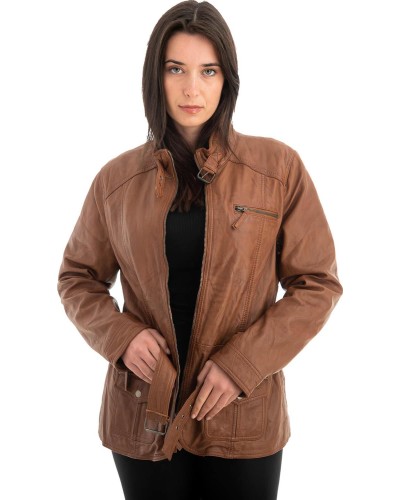 Γνήσιο Γυναικέιο Δερμάτινο Μπουφάν - Z723
