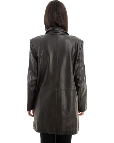 Γνήσιο Γυναικέιο Δερμάτινο Παλτό - Z726