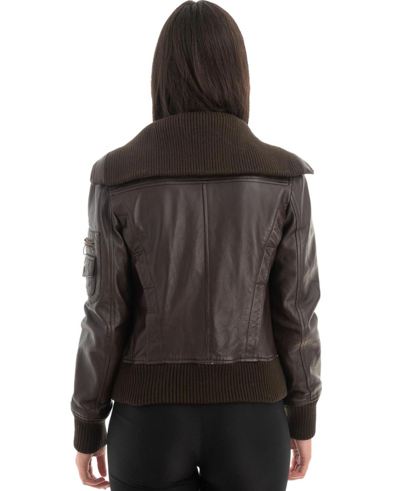 Γνήσιο Γυναικέιο Δερμάτινο Μπουφάν - Z728