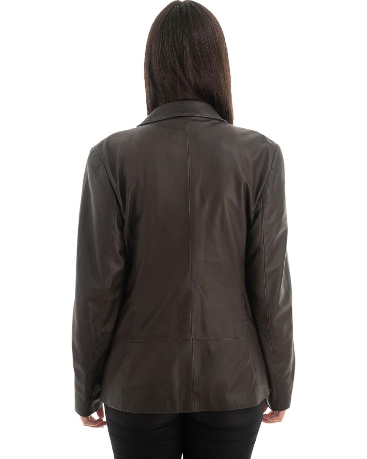 Γνήσιο Γυναικέιο Δερμάτινο Σακάκι - Z792