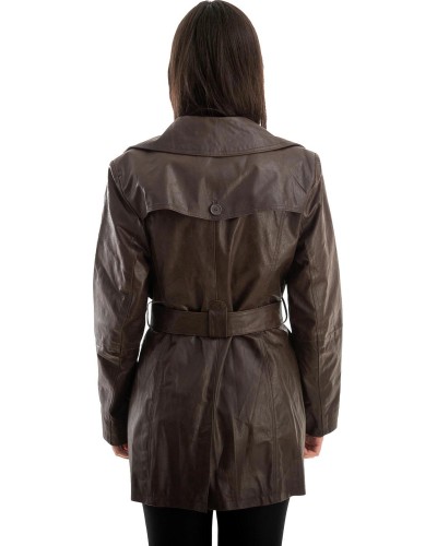 Γνήσιο Γυναικέιο Δερμάτινο Παλτό - Z730