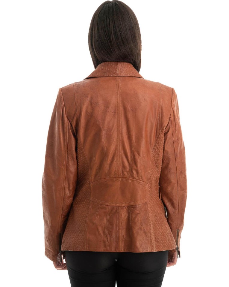 Γνήσιο Γυναικέιο Δερμάτινο Μπουφάν - Z731