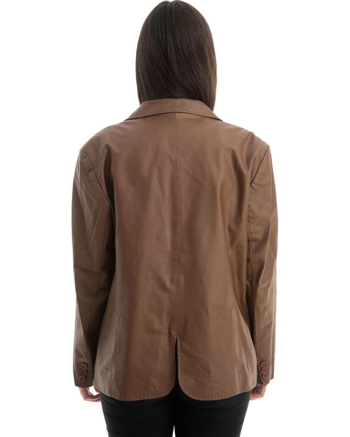 Γνήσιο Γυναικέιο Δερμάτινο Σακάκι - Z734