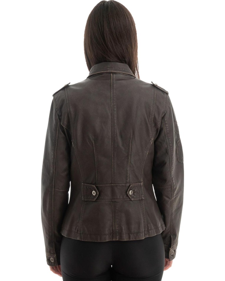 Γνήσιο Γυναικέιο Δερμάτινο Μπουφάν - Z736